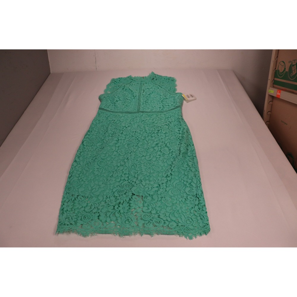 Bardot Womens Floral Lace Sheath Dress Seafoam Green Sleeveless Midi NWT Size 10